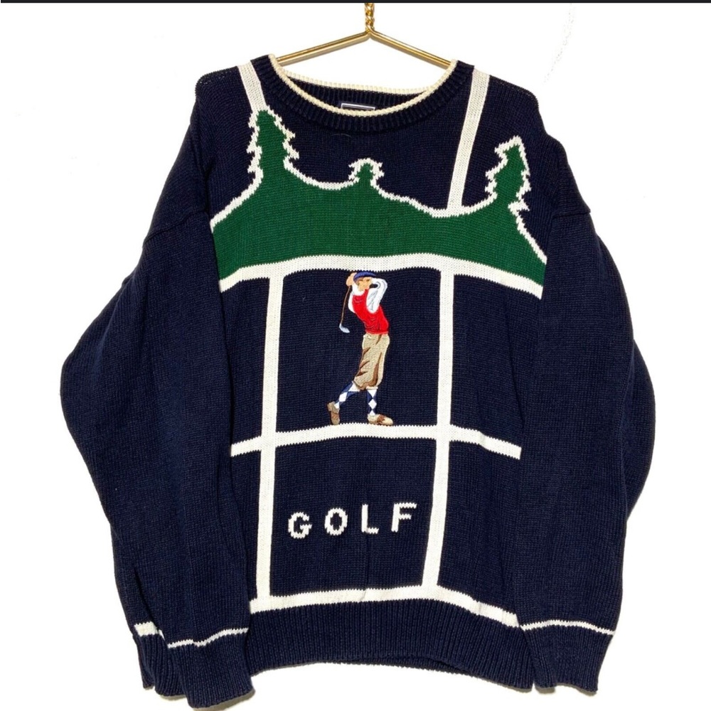 Vintage 90s MARC LEWIS Mens XL Golf Sweater